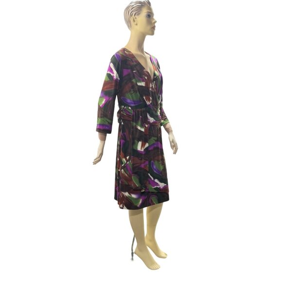 MONROE & MAIN Women's Wrap Dress Abstract Print Multicolor Poly Stretch Size 18W - Picture 2 of 12